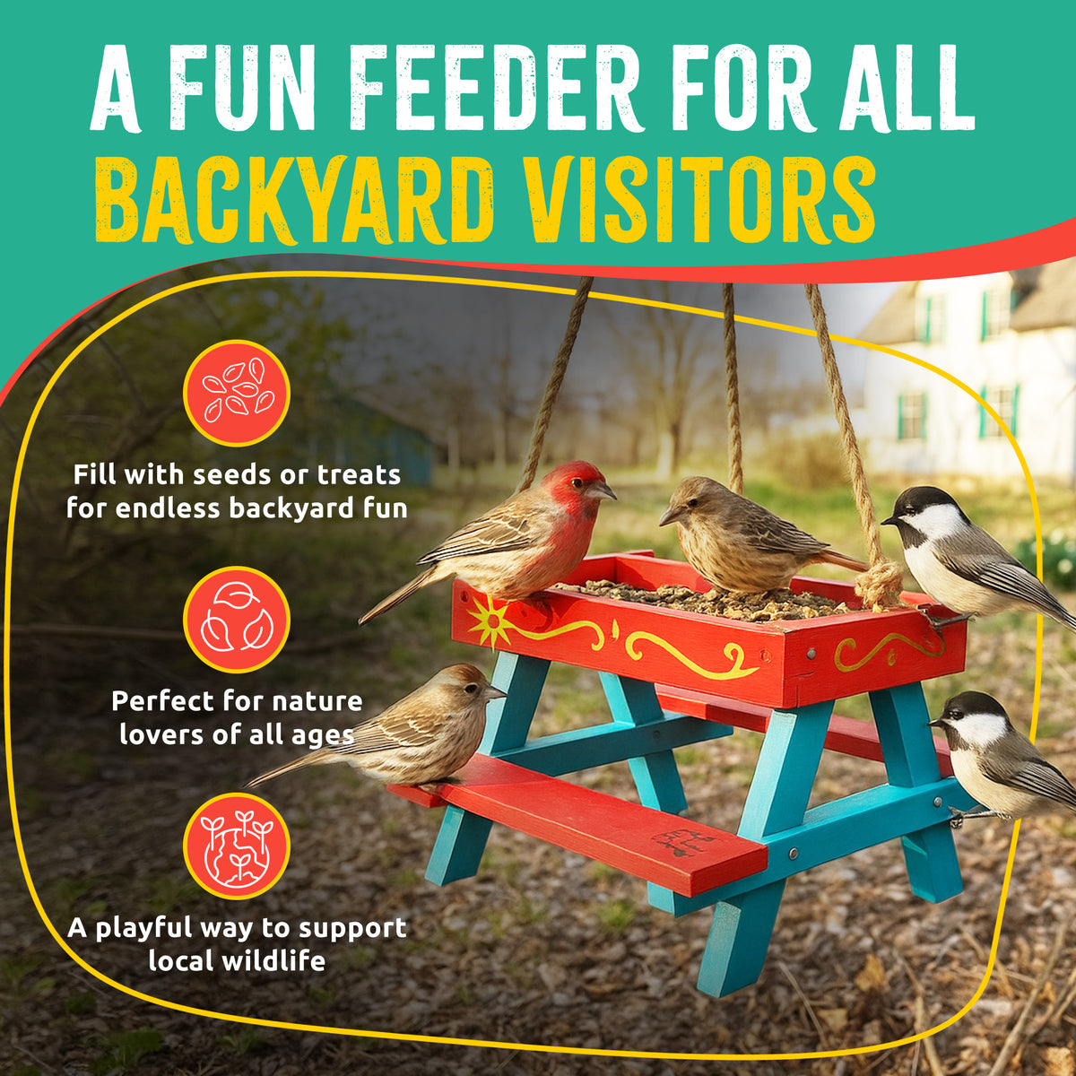 Picnic Table Feeder 4 Pack PTFWK04
