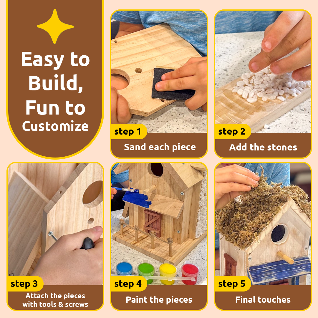 Cottage Birdhouse 4 Pack CBDHWK04