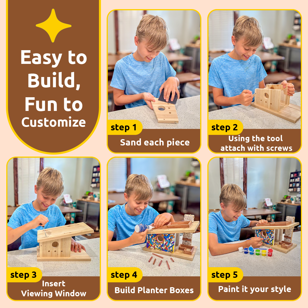 Modern Birdhouse 4 Pack MBHWK04
