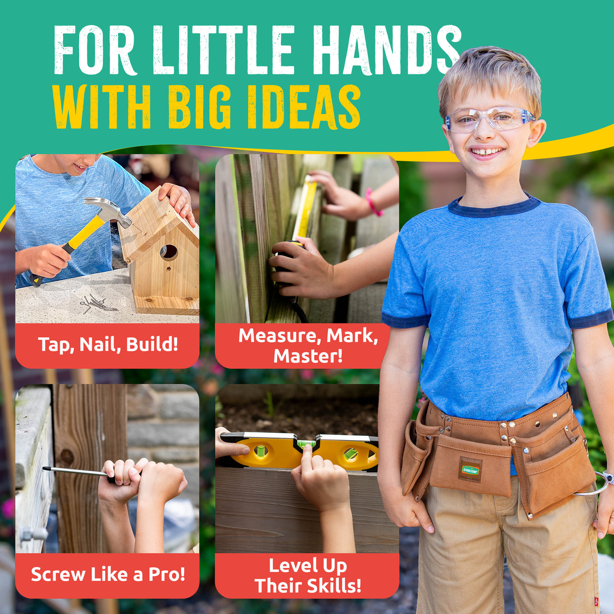 Kids Deluxe Tool Set 4 Pack KDTSTB04