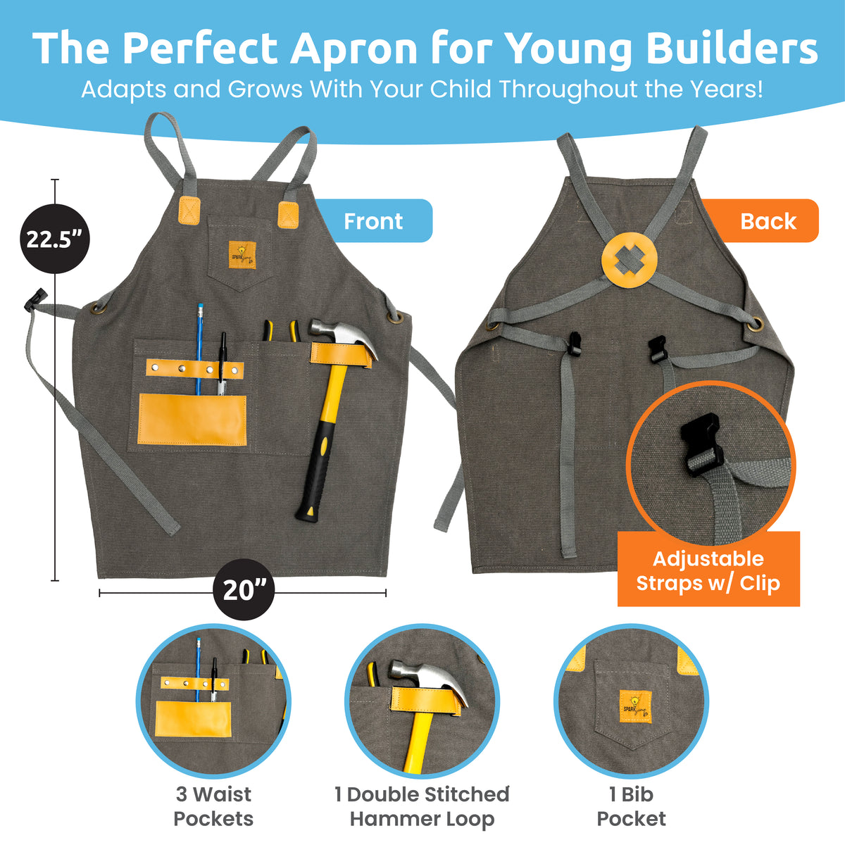 Kids Canvas Woodworking Apron