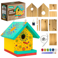 SparkJump Jr. DIY Birdhouse Woodworking Kit — beginner birdhouse kit for kids ages 6+