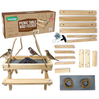 SparkJump Picnic Table Bird Feeder Woodworking Kit — kids build a working bird feeder