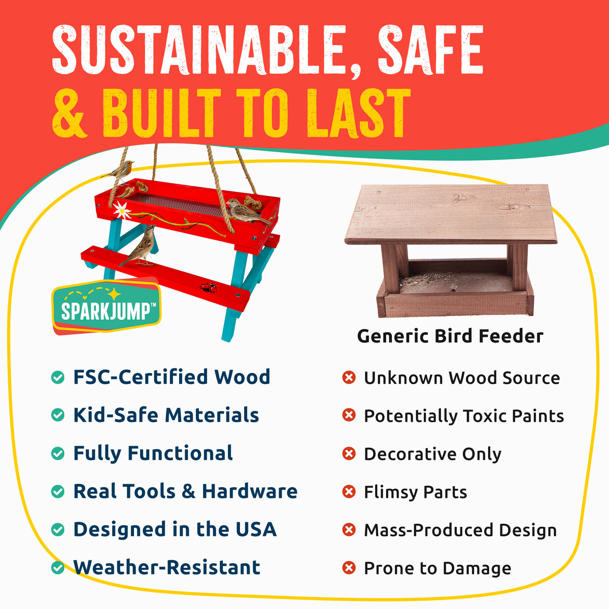 Picnic Table Bird Feeder Woodworking Kit